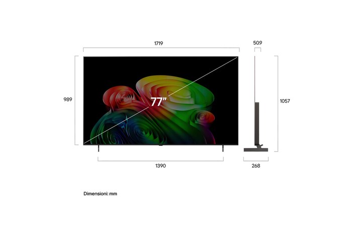 Immagine dimensioni TV OLED77B6ELC 2026